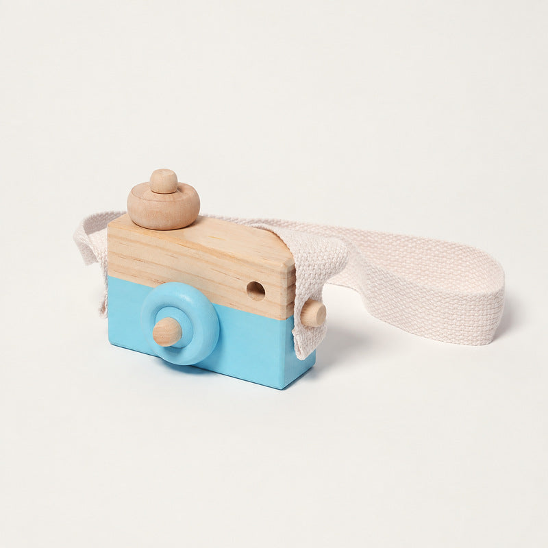 Wooden Toy Camera with Strap, Pretend Play Photography